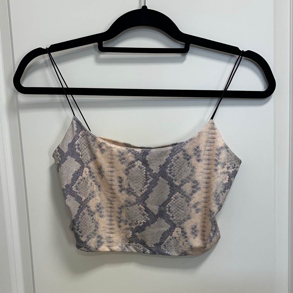 Windsor Snake Print Camisole in Gray and Cream